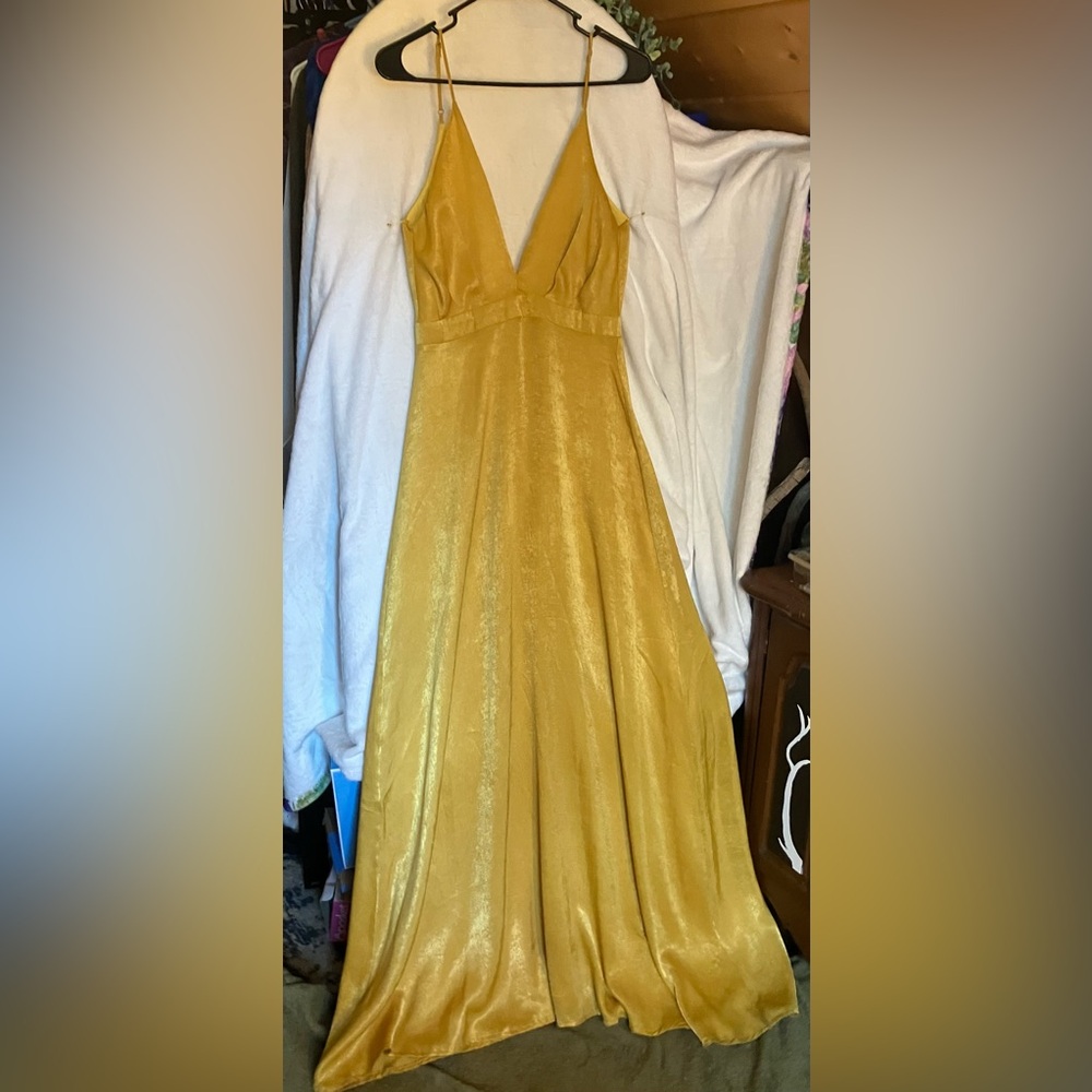 4Si3nna Elegant Yellow Maxi Dress
